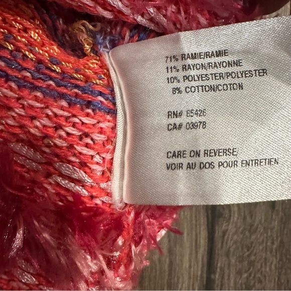 Northern Isles Cardigan Sweater Women's Small Pink Knit Ramie Fair Isle Vintage - Picture 6 of 9